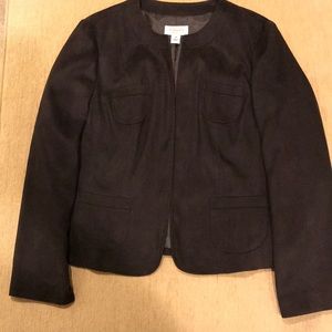 Talbots deep brown suede blazar